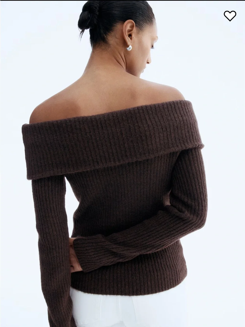 H&M Ribbed Knit Off Shoulder Sweater - Picture 4 of 8